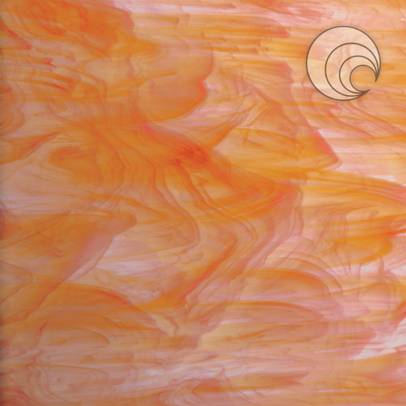 White, Orange Opaque Smooth Fusible Oceanside Sheet 375-1S-F
