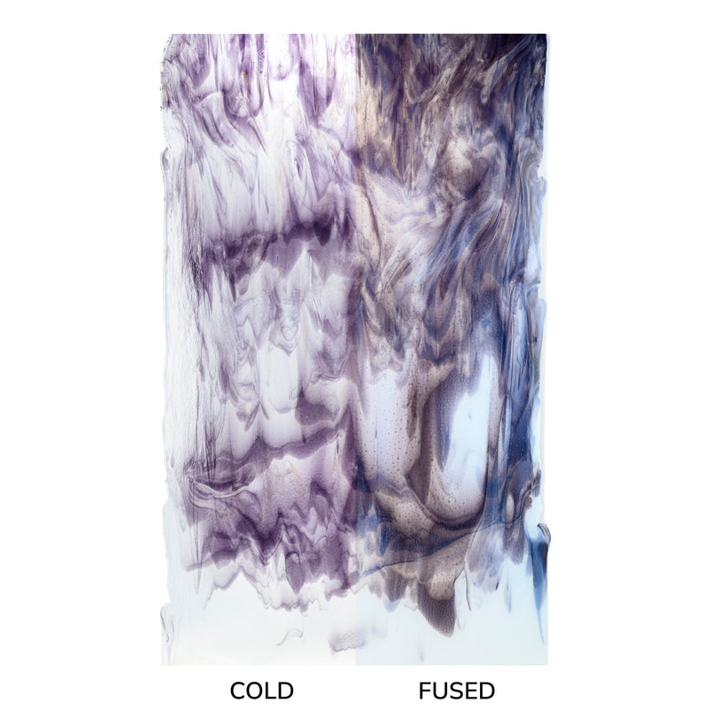 Bullseye Glascadia: Opaline Opaque, Deep Royal Purple Transparent Bullseye Full Sheet 40923A