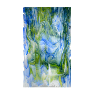 Bullseye Glascadia: Clear, Royal Blue, Spring Green, White Bullseye 3mm Sheet 51217B