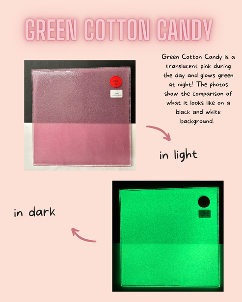 Green Cotton Candy Glow Glass Sheet COE090 Studio Square