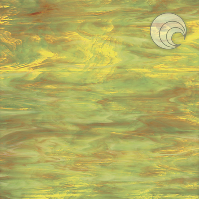 Amber, Green, White Smooth Fusible Oceanside Sheet 621-7S-F