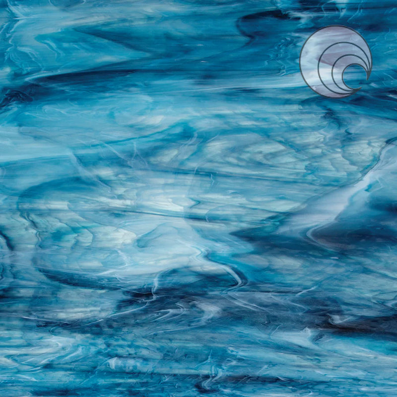 White, Navy, Aqua "South Beach" Smooth Opaque Oceanside Sheet 633-8S-F