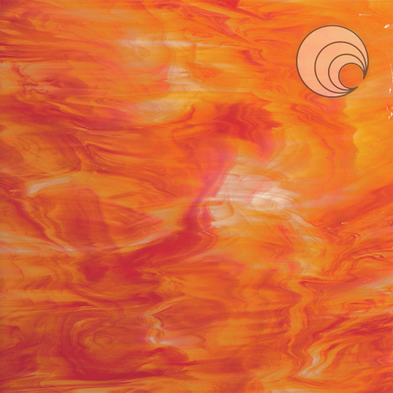 White, Orange Red Opaque Smooth Fusible Oceanside Sheet 675-5S-F