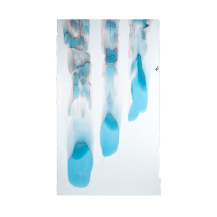 Bullseye Glascadia: 3mm Reactive Cloud & Light Aqua Blue Windows 80108A