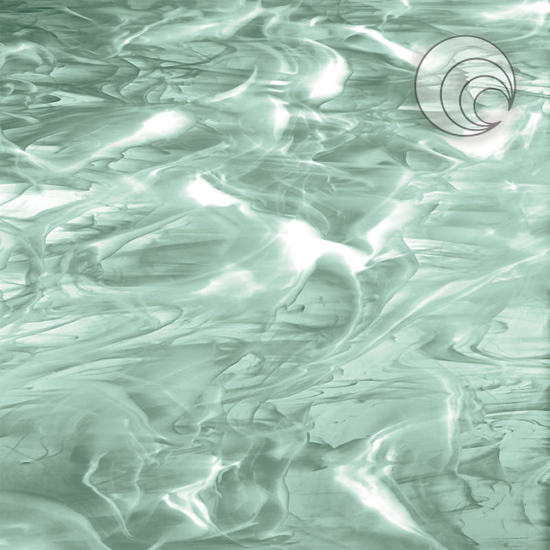 Sea Green/White, Wispy Smooth Fusible Oceanside Sheet 828-91S-F