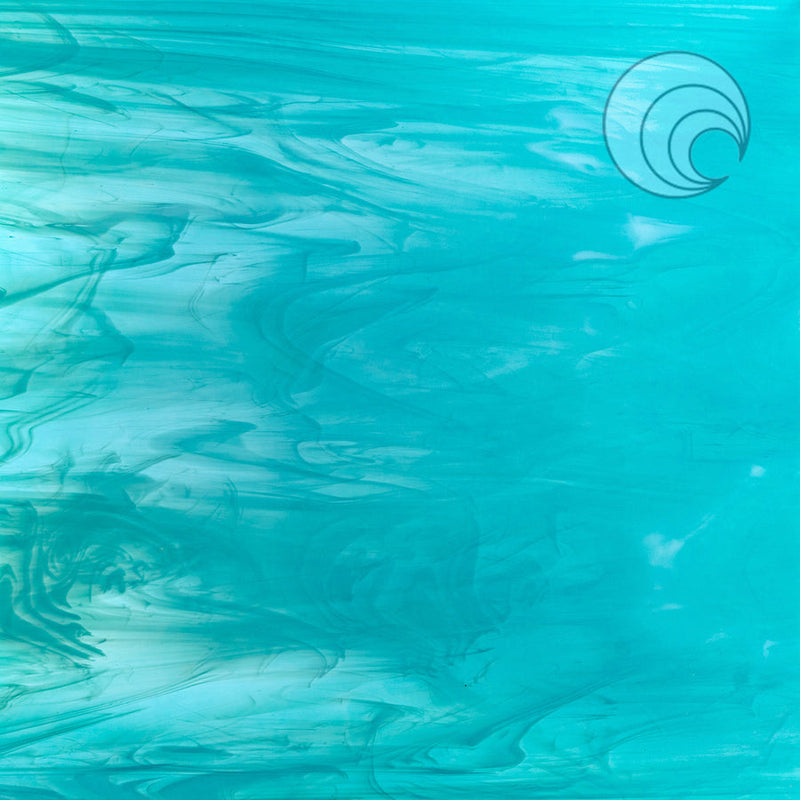 Caribbean Blue/White Wispy Smooth Fusible Oceanside Sheet 832-91S-F