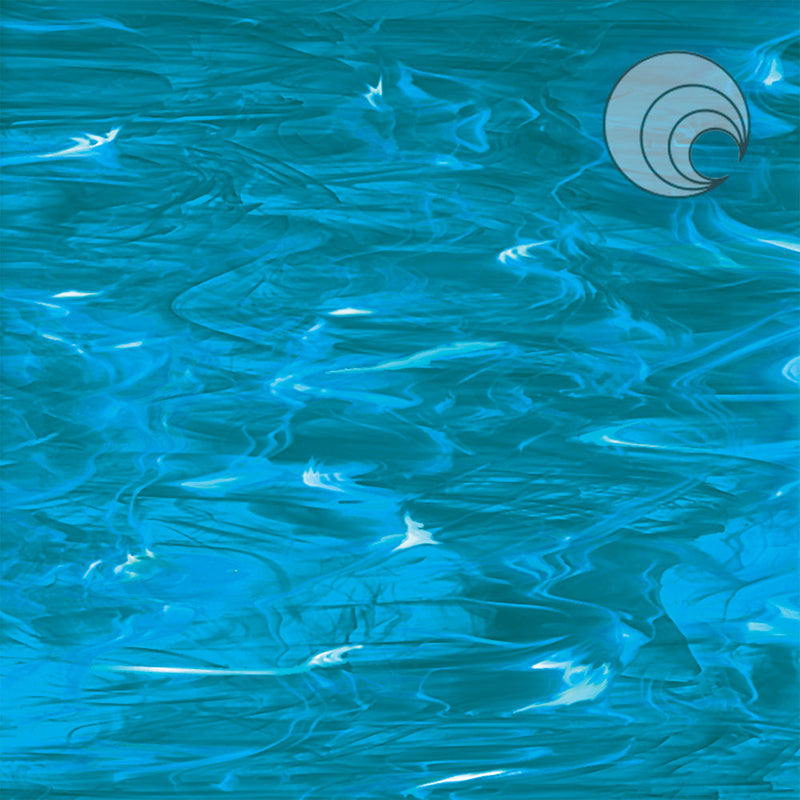 Deep Aqua, White Wispy Smooth Fusible Oceanside Sheet 833-93S-F