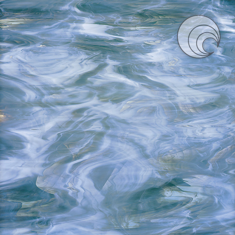 Steel Blue, White Smooth Fusible Oceanside Sheet 838-74S-F