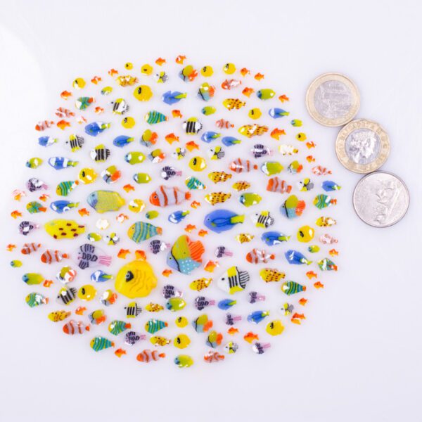 Mixed Size Tropical Fish Mix Millefiori Murrine Tabitha's Emporium COE090