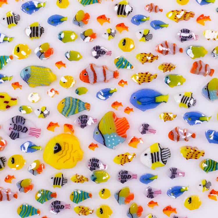 Mixed Size Tropical Fish Mix Millefiori Murrine Tabitha's Emporium COE090