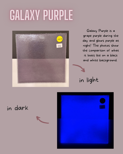 Galaxy Purple Glow Glass Sheet COE096 Studio Square