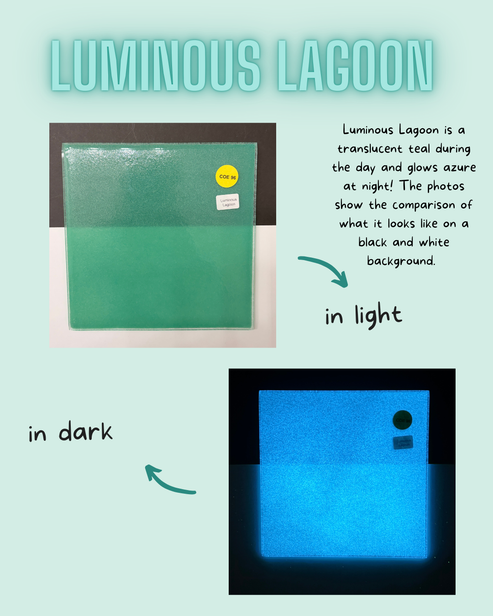 Luminous Lagoon Glow Glass Sheet COE096 Studio Square