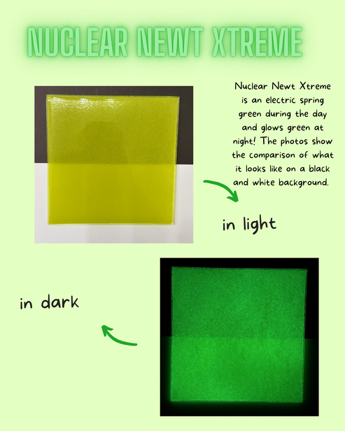 Nuclear Newt Xtreme Glow Glass Sheet COE096 Studio Square