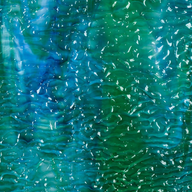 Azure Blue Opal, Jade Green Opal, Neo-lavender Transparent Bullseye Sheet Ripple 3045 3mm Half Sheet