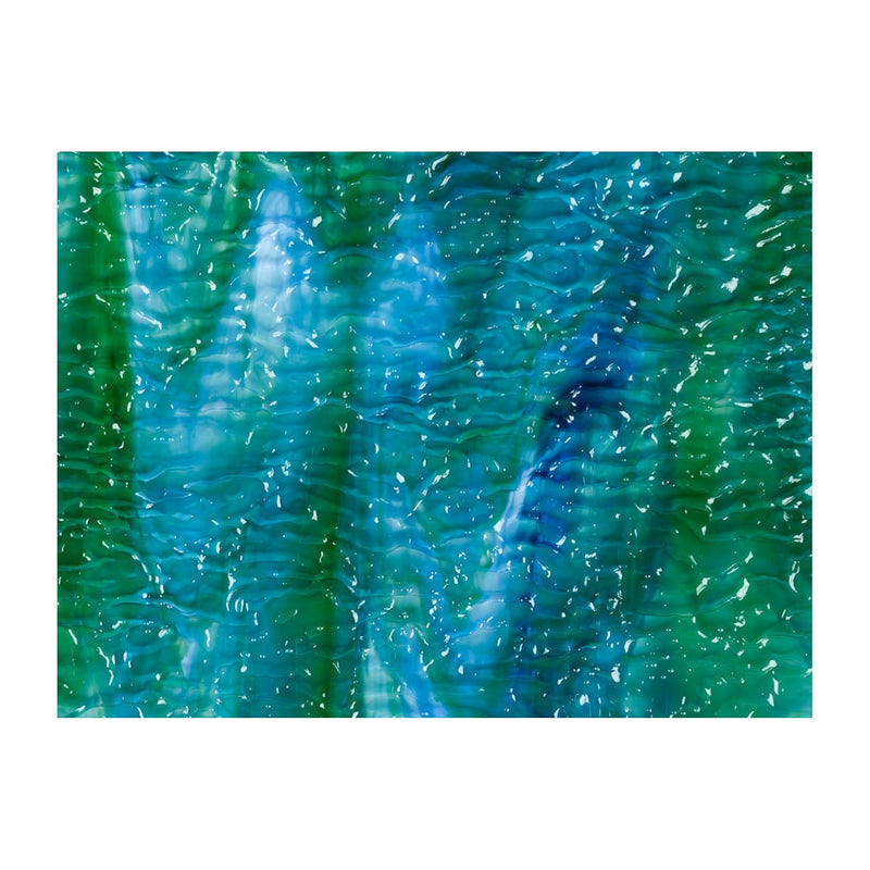 Azure Blue Opal, Jade Green Opal, Neo-lavender Transparent Bullseye Sheet Ripple 3045 3mm Half Sheet