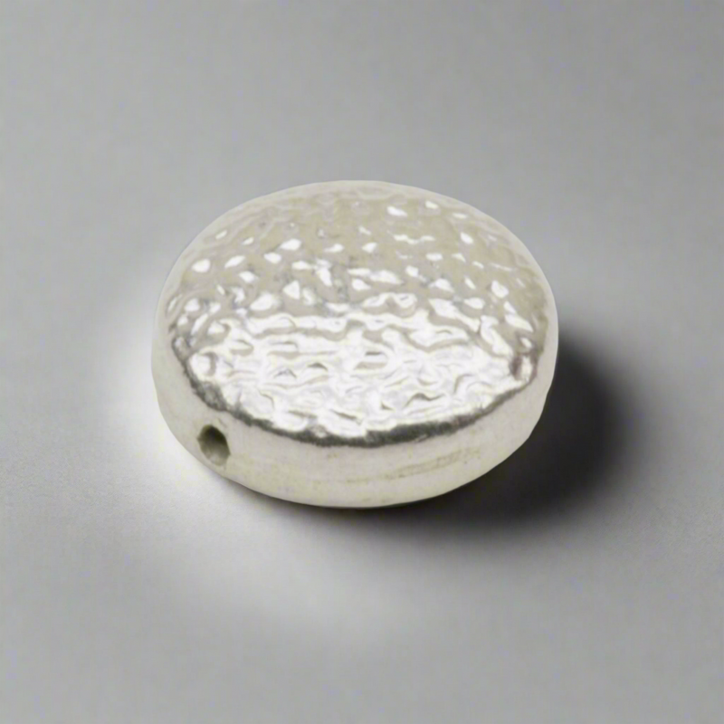 Ripple Circle Bead Sterling Silver