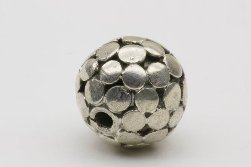 Round Dotted Bead Sterling Silver