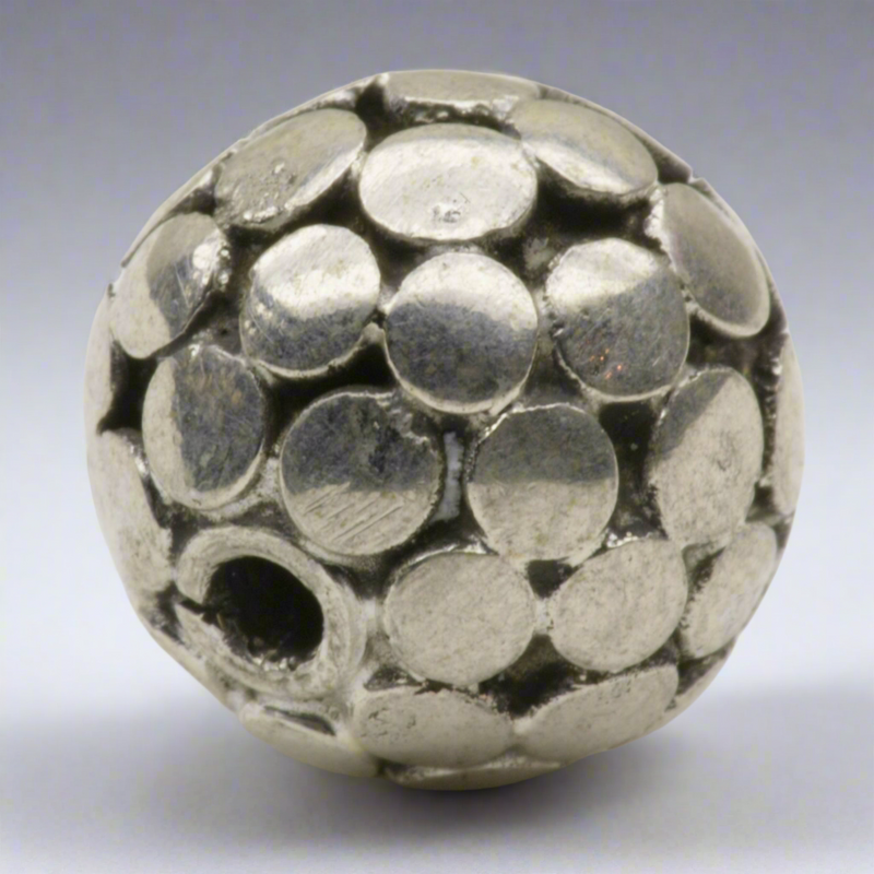 Round Dotted Bead Sterling Silver