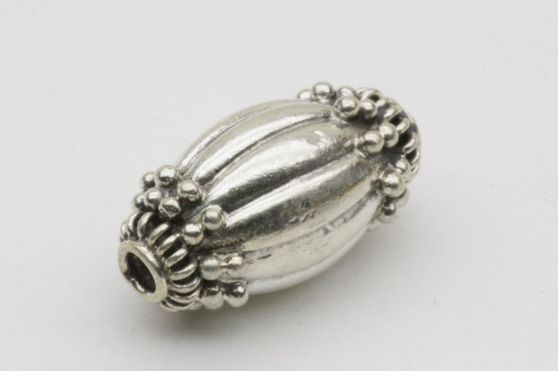 Cacao Pod Shaped Bead Sterling Silver