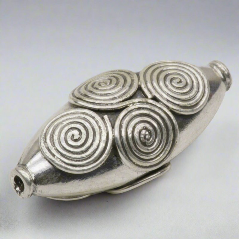 Spiral Blossom Bead Sterling Silver