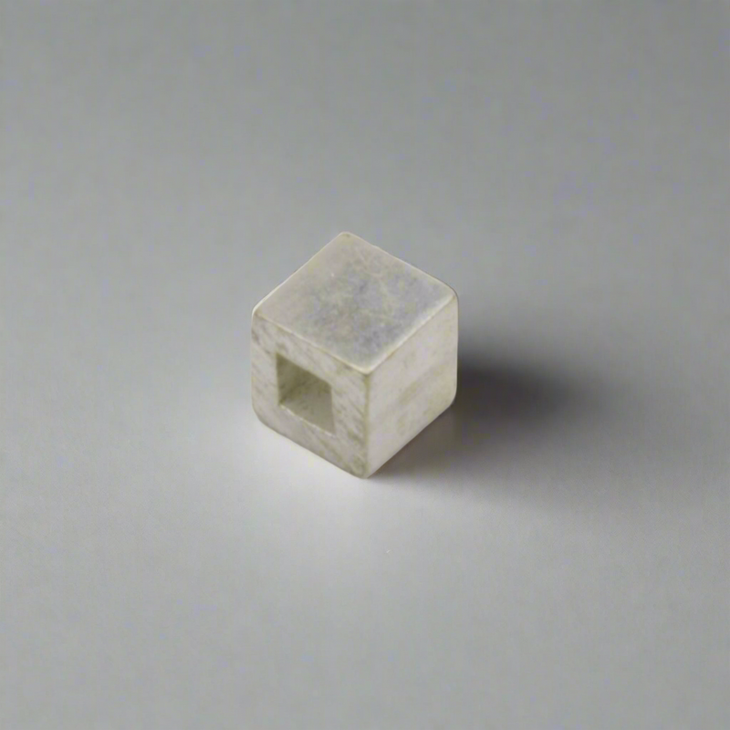 Small Cube Sterling Silver Bead