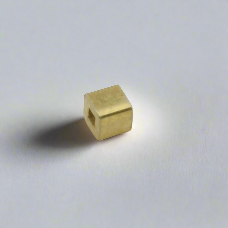 Vermeil Cube Bead 2mm