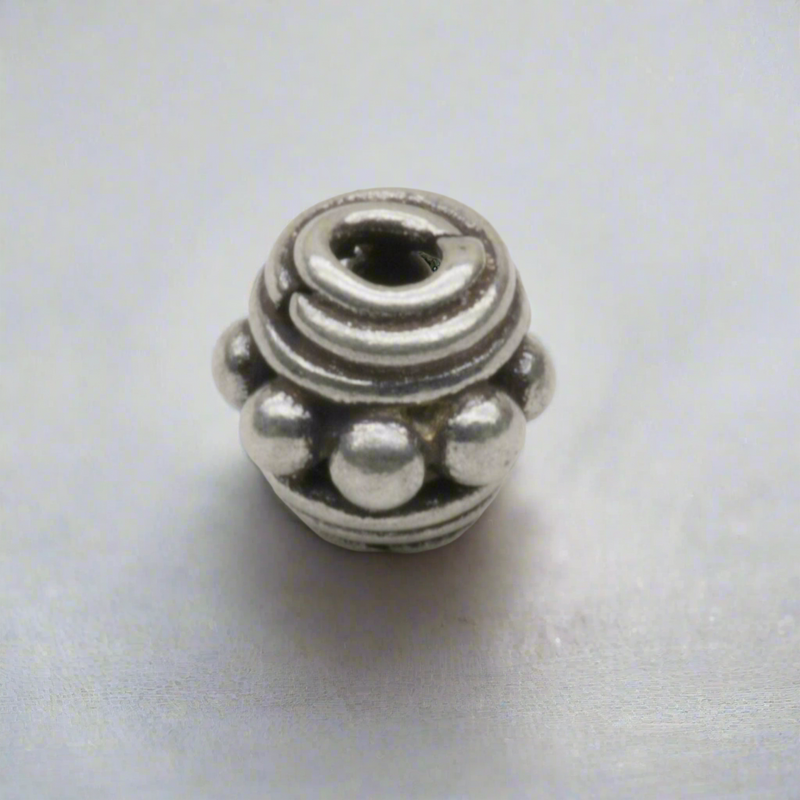 Daisy Swirl Bead Sterling Silver Large Size