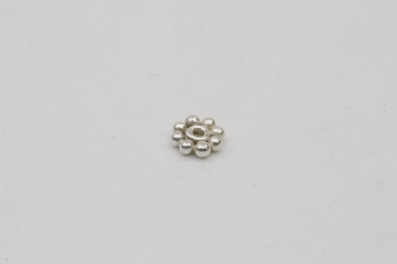 Spacer Daisy Non-Oxidized Bead Sterling Silver