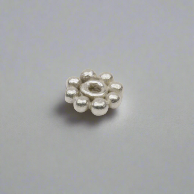 Spacer Daisy Non-Oxidized Bead Sterling Silver