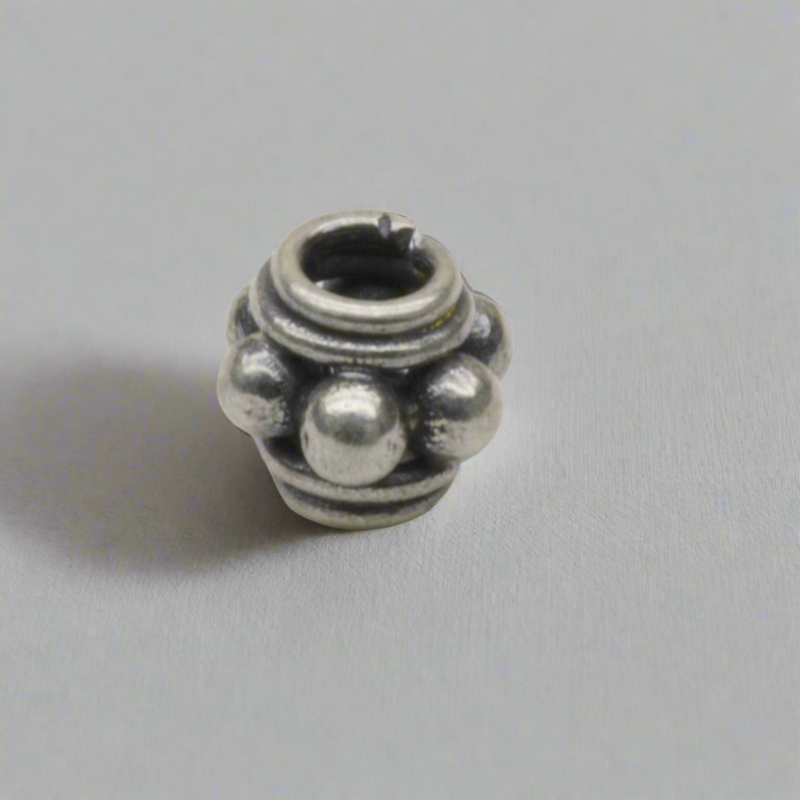 Dotted Swirl Bead Sterling Silver