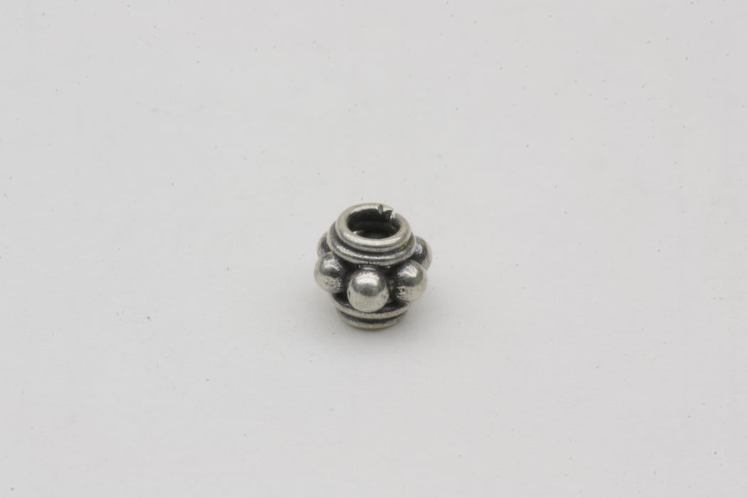 Dotted Swirl Bead Sterling Silver