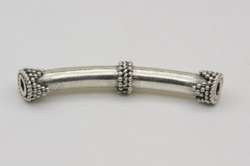 Bended Bar Connector Sterling Silver