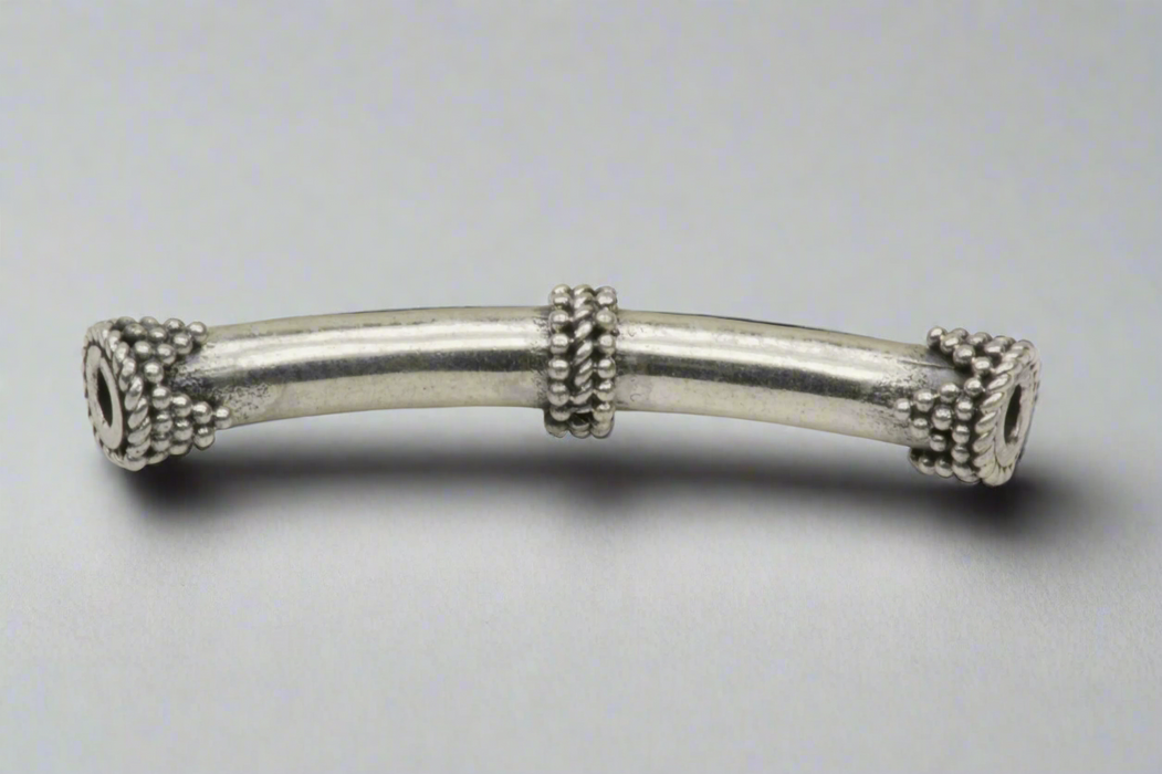 Bended Bar Connector Sterling Silver