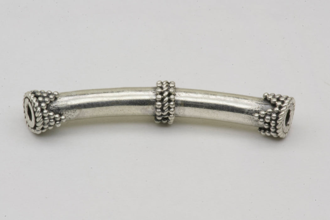 Bended Bar Connector Sterling Silver