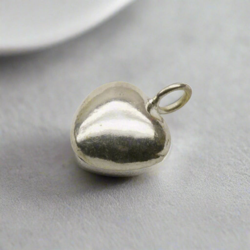 Heart Dangle Charm Sterling Silver