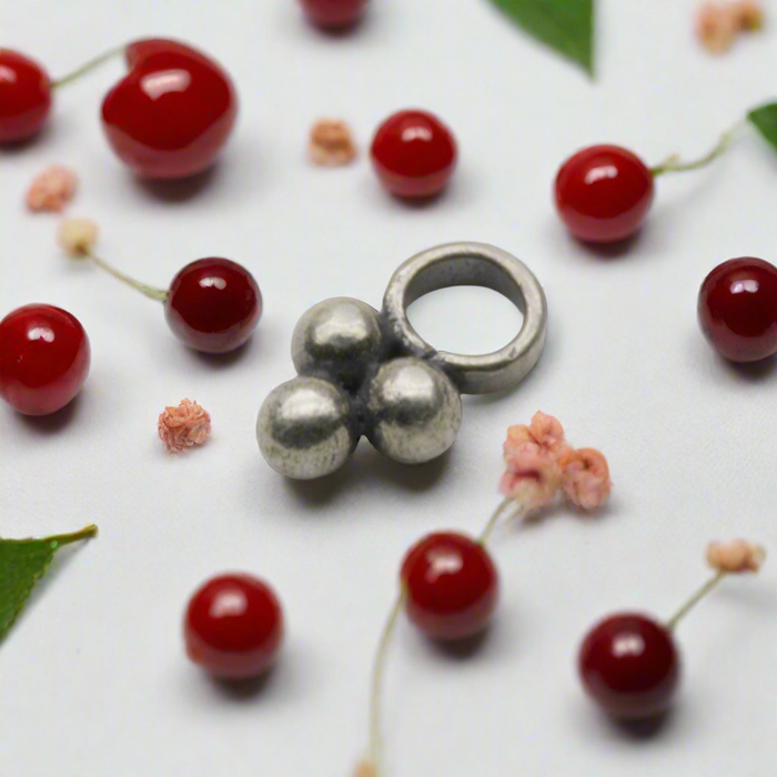 Cherry Dangle Charm Sterling Silver