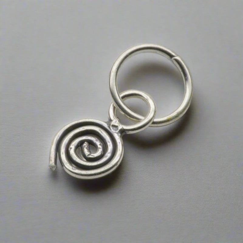 Swirl Dangle Charm Sterling Silver