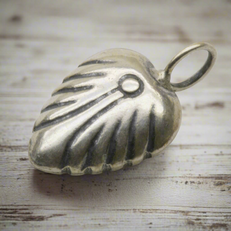 Vintage Heart Dangle Charm Sterling Silver