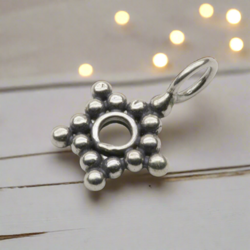 Starbust Dangle Charm Sterling Silver