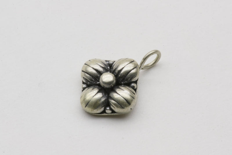Classic Flower Dangle Charm Sterling Silver