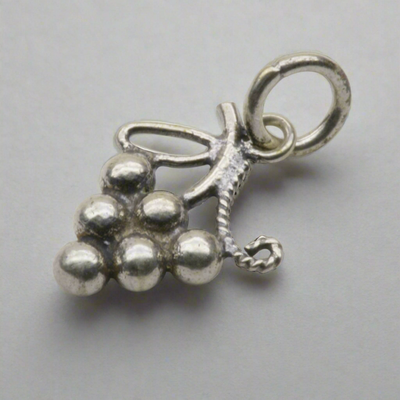 Grapes Dangle Charm Sterling Silver