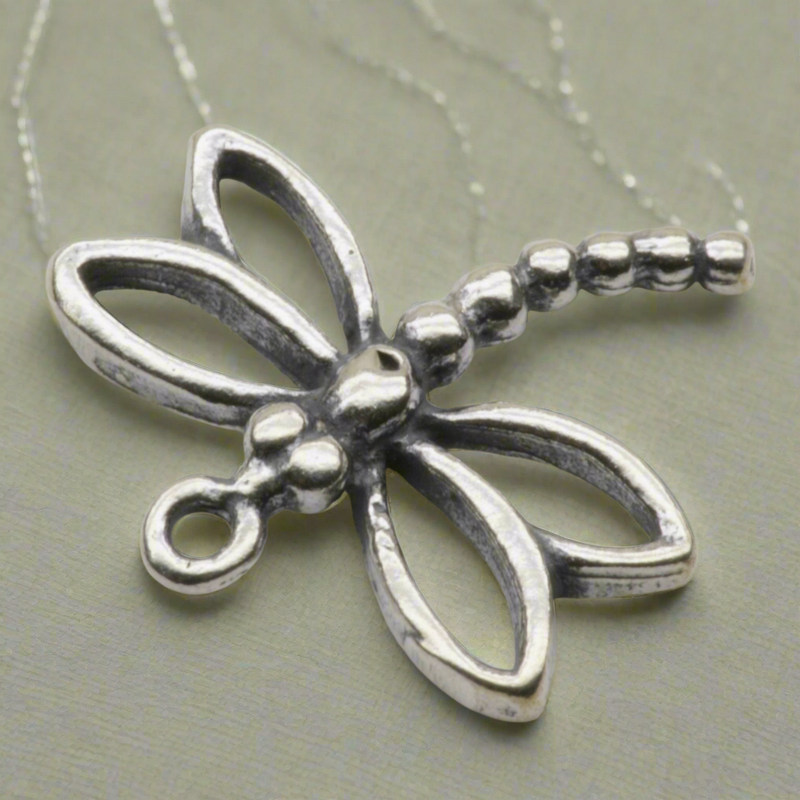 Dragonfly Dangle Charm Sterling Silver