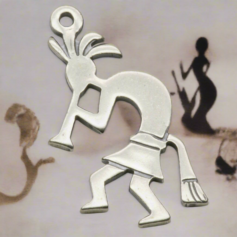 Kokopelli Dangle Charm Sterling Silver