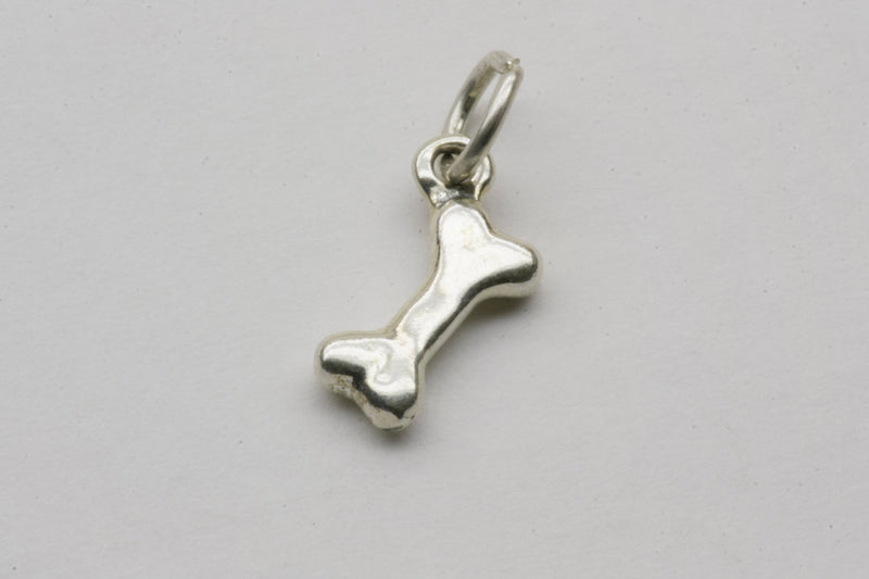 Dog Bone Dangle Charm Sterling Silver