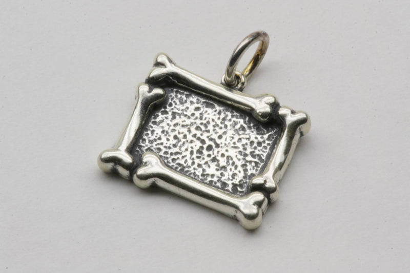 Bone Frame Dangle Charm Sterling Silver