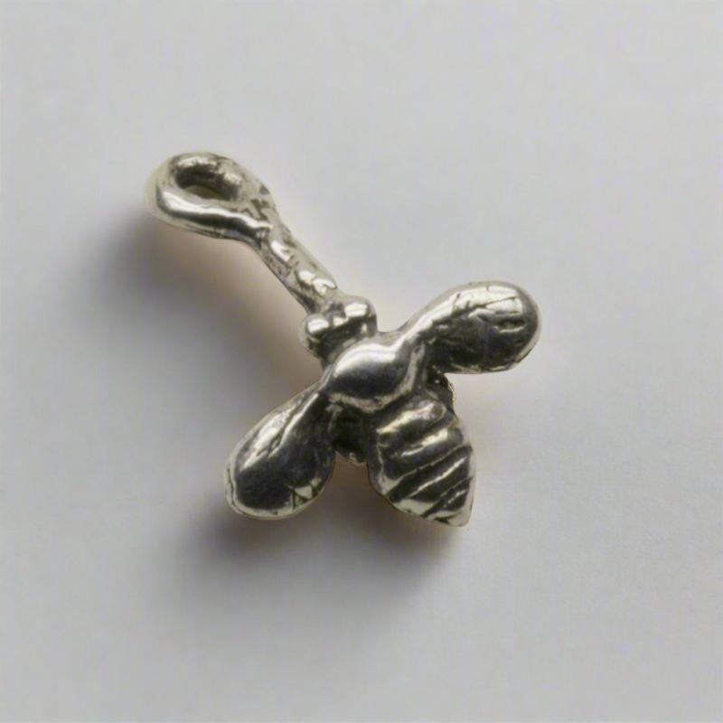 Bee Dangle Charm Sterling Silver