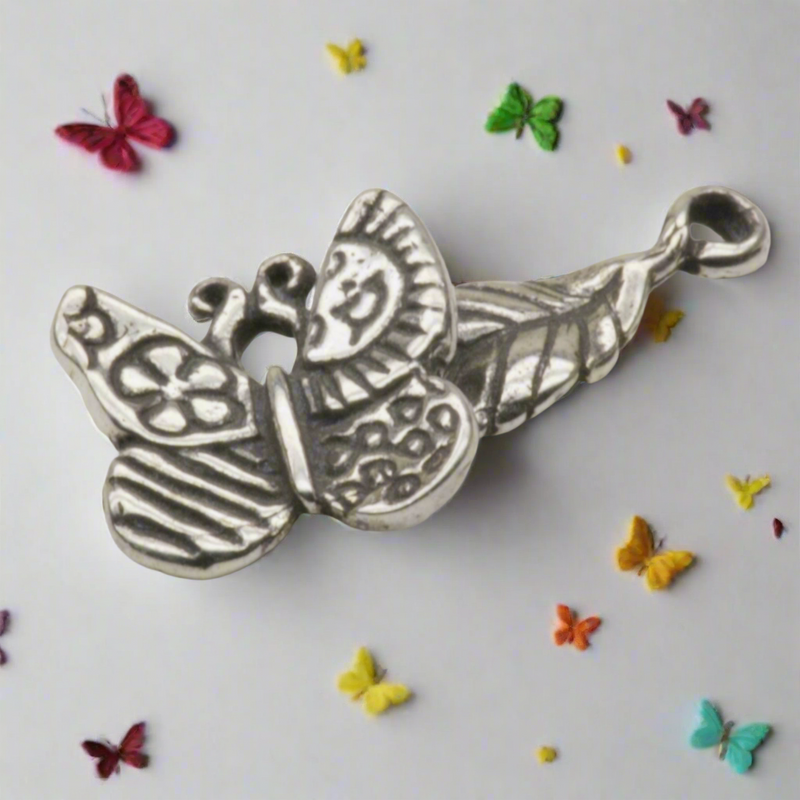 Butterfly Dangle Charm Sterling Silver