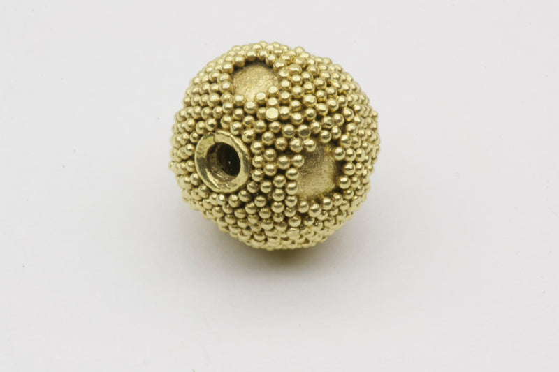 Vermeil Round Dotted Ornate Bead