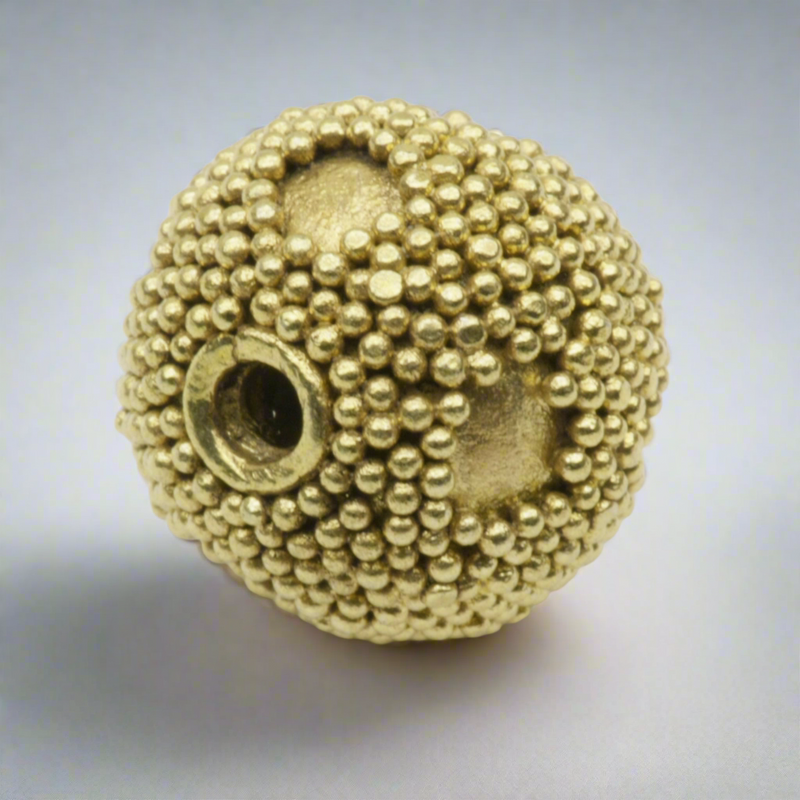 Vermeil Round Dotted Ornate Bead