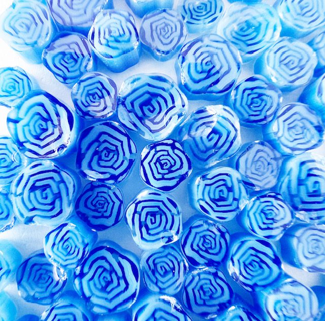 Blue Roses Flower Millefiori Murrine COE090
